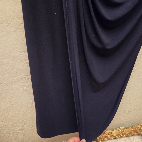 Joseph Ribkoff Black Draped Midi Dress Sleeveless Elegant - Picture 8 of 8